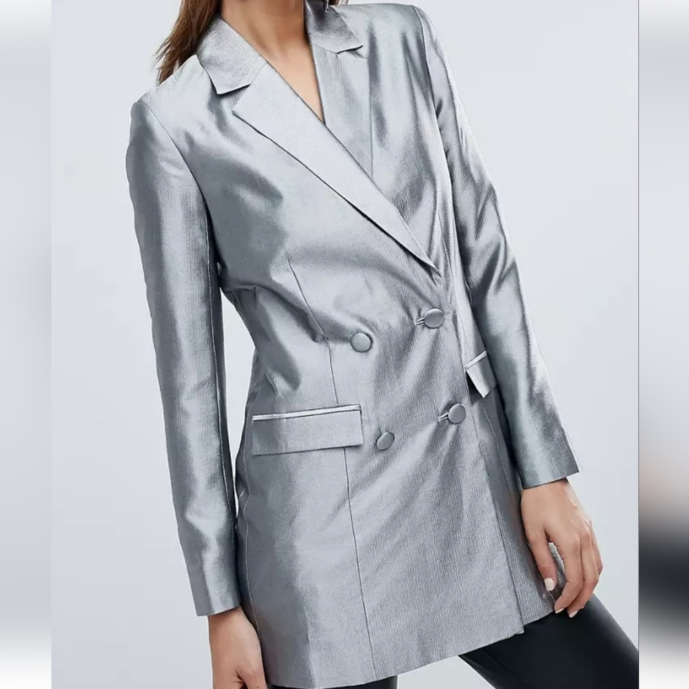 Metallic silver blazer